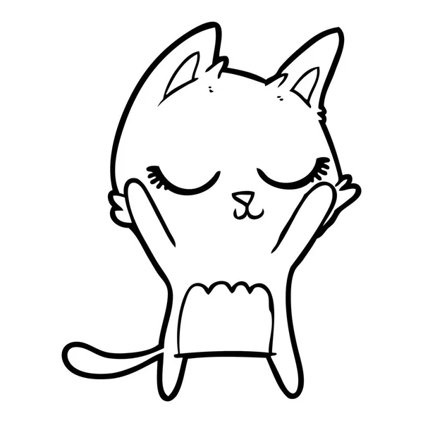 Εικονογράφηση Διάνυσμα Γάτα Ήρεμη Γελοιογραφία — Διανυσματικό Αρχείο