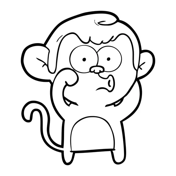 Vektorillustration Tecknade Tutning Monkey — Stock vektor