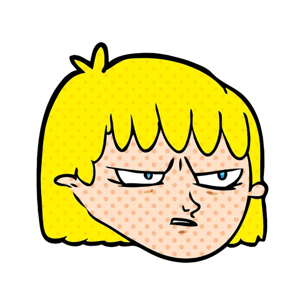 Çizgi filmdeki kadının vektör çizimi