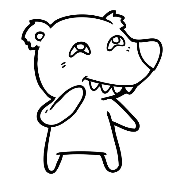 Kartun Beruang Kutub Menunjukkan Gigi - Stok Vektor