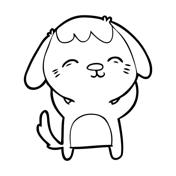 Vector Illustration Happy Cartoon Dog — Stock Vector