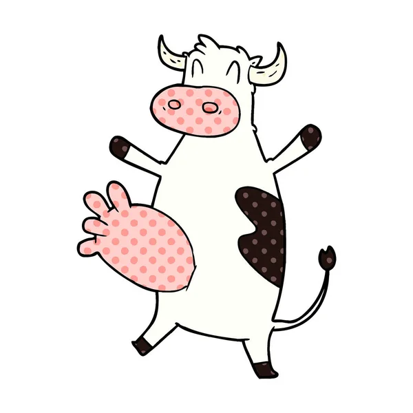 Vache Dessin Animé Balançant Mamelle — Image vectorielle