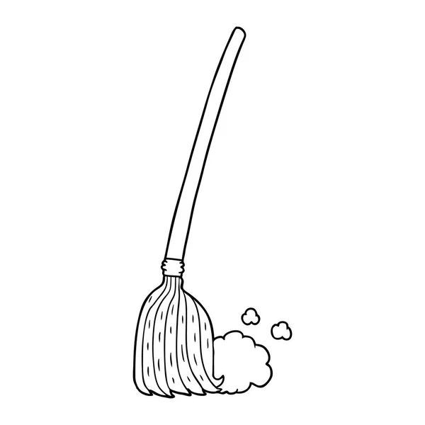 Vector Illustration Cartoon Broom Sweeping — Stock Vector