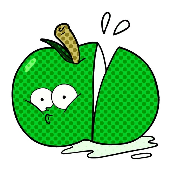 vektör çizim karikatür dilimlenmiş elma