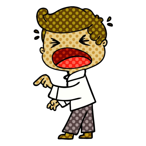 çizgi film bağıran adam işaret parmağı