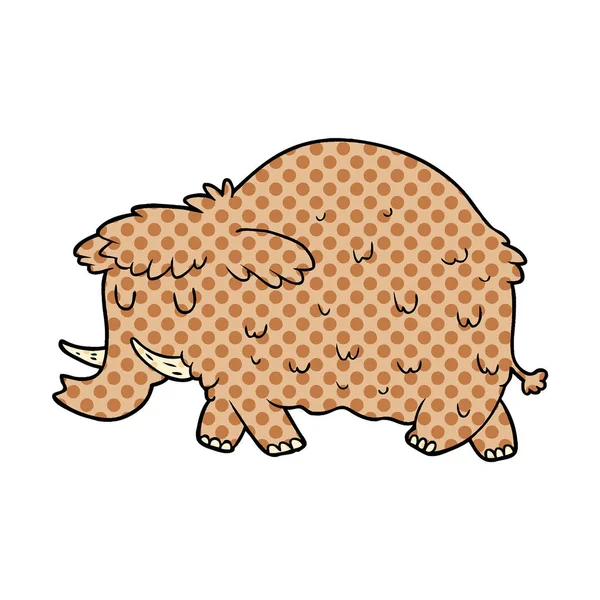 Vektorillustration Tecknad Mammut — Stock vektor