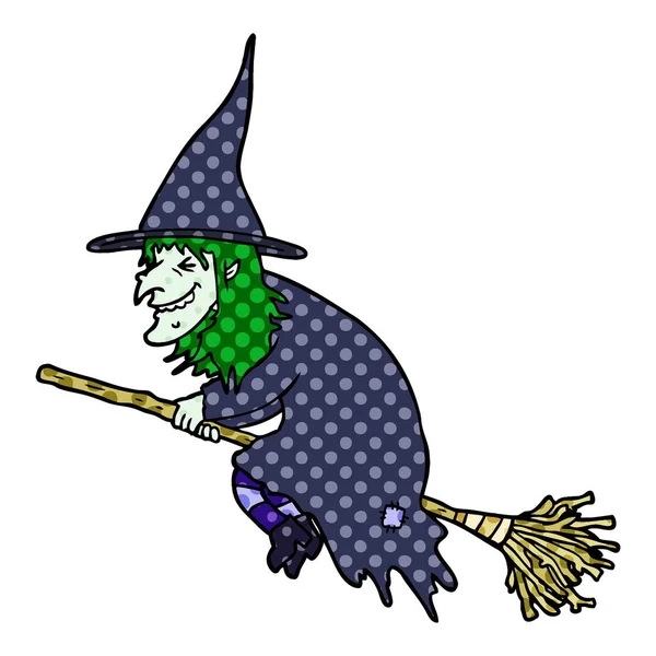 卡通女巫的扫帚 — 图库矢量图片