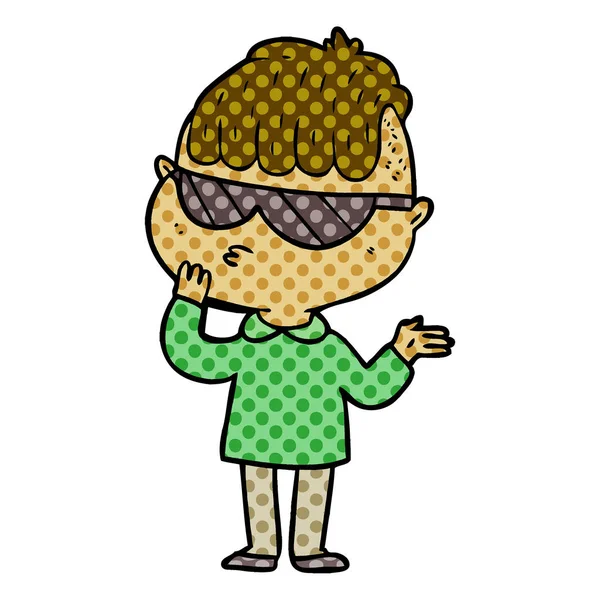 çizgi film çocuk güneş gözlüğü takıyor