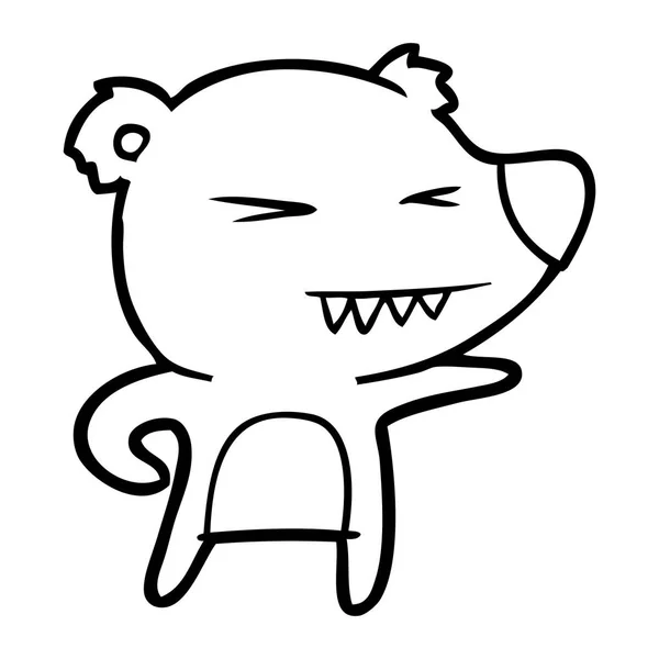 Ilustração Vetorial Desenhos Animados Urso Irritado — Vetor de Stock