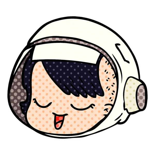 漫画宇宙飛行士の顔のベクトル イラスト — ストックベクタ