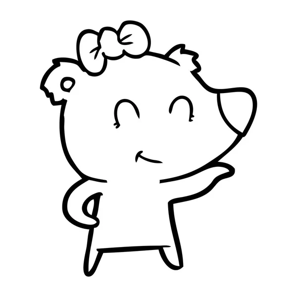 Desenhos Animados Urso Polar Feminino — Vetor de Stock