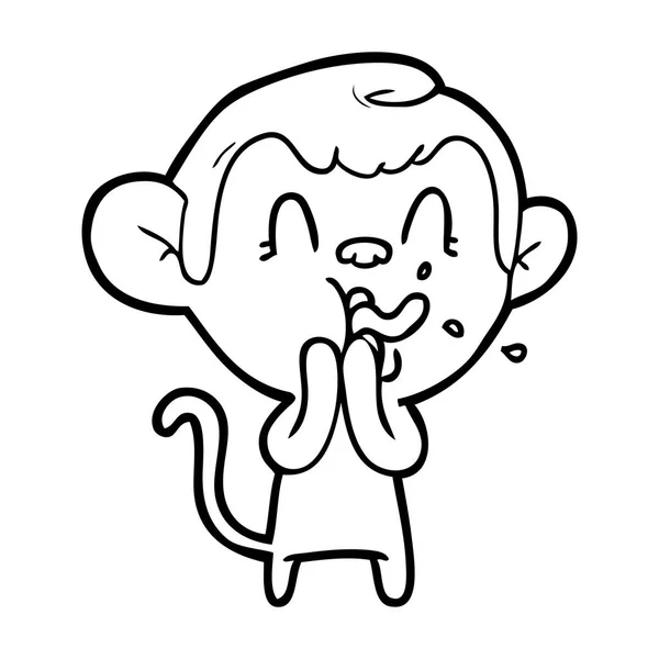 Wektor Ilustracja Kreskówka Crazy Monkey — Wektor stockowy