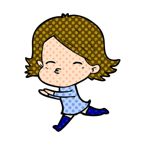 Çizgi filmdeki kadının vektör çizimi