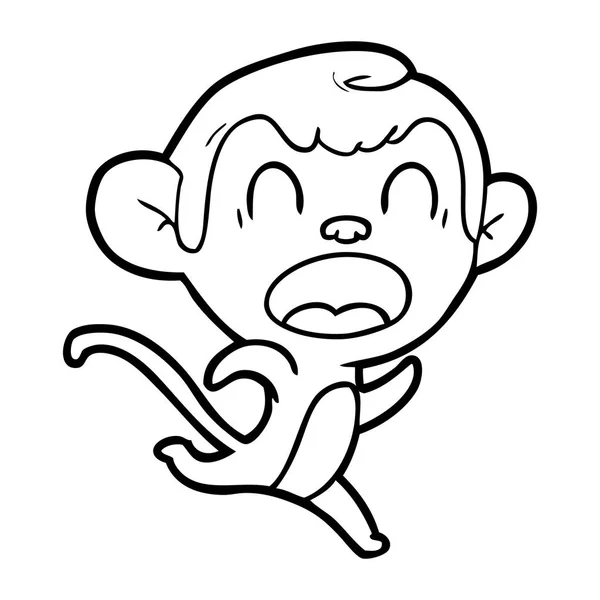 Gridando Scimmia Cartone Animato Esecuzione — Vettoriale Stock