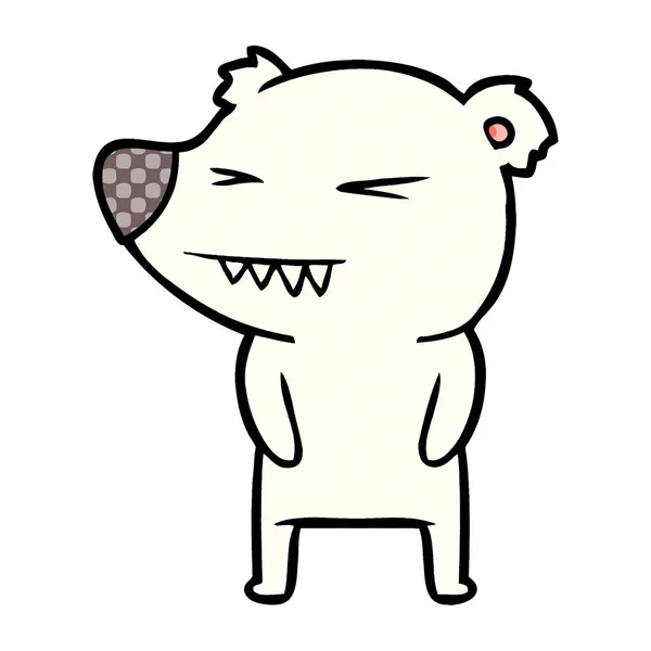 Boos Polar Bear Cartoon — Stockvector