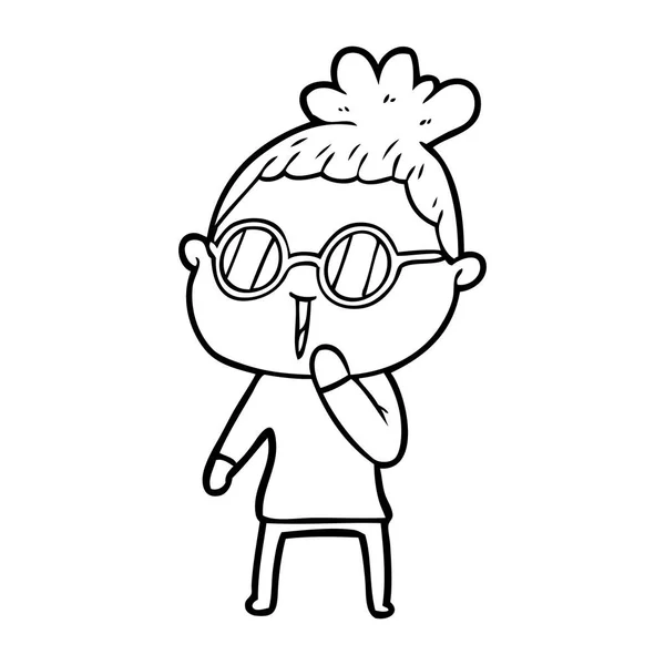 Kreslené Ženy Nosí Brýle — Stockový vektor