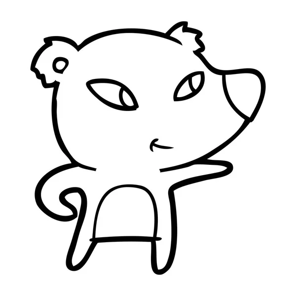 Ilustração Vetorial Urso Bonito Dos Desenhos Animados — Vetor de Stock
