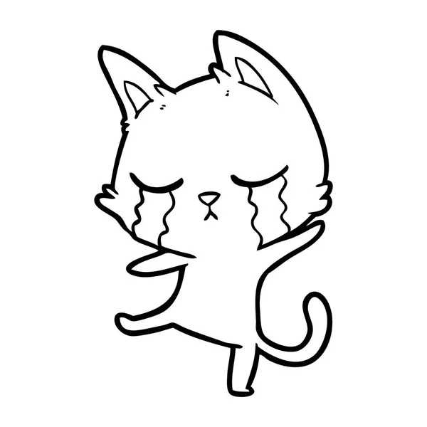 Векторна Ілюстрація Плаче Мультяшний Кіт — стоковий вектор
