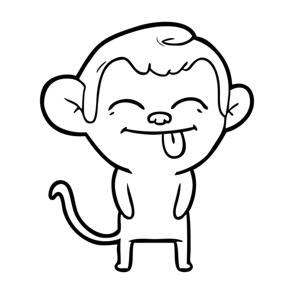 Vector Illustration Funny Cartoon Monkey — Stock Vector
