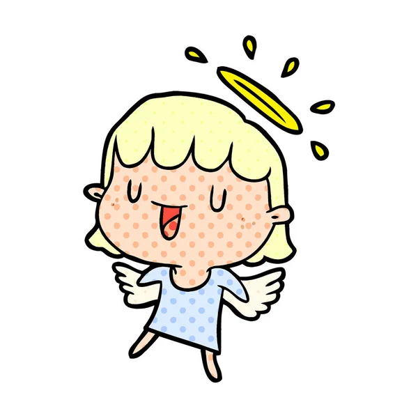 Vector Illustration Cute Cartoon Angel — Stock Vector