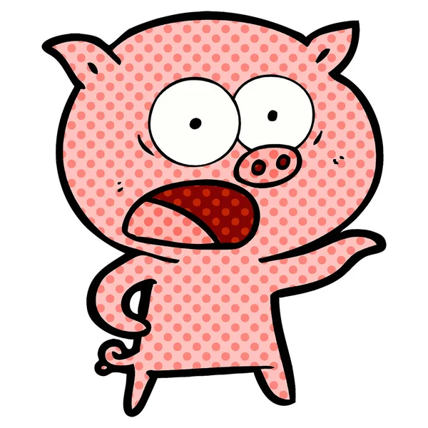 vektör çizim karikatür domuz bağırarak