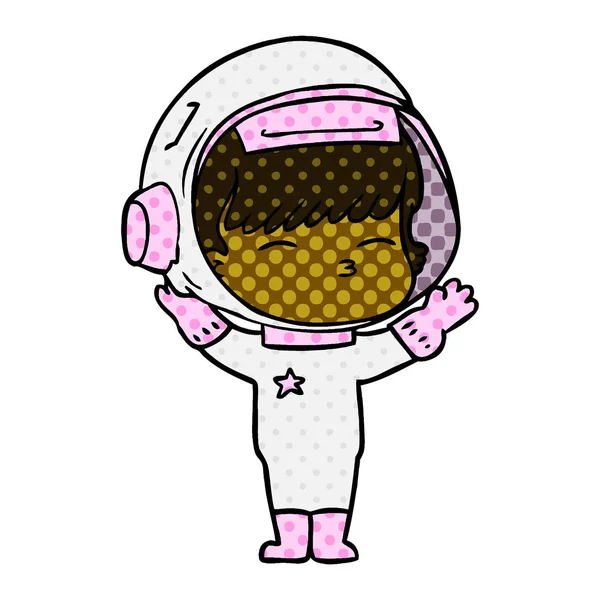 vektör çizim karikatür meraklı astronot