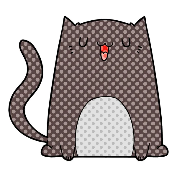 Векторная Иллюстрация Смешной Мультяшной Кошки — стоковый вектор