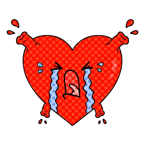 Ilustración Vectorial Del Corazón Dibujos Animados — Vector de stock