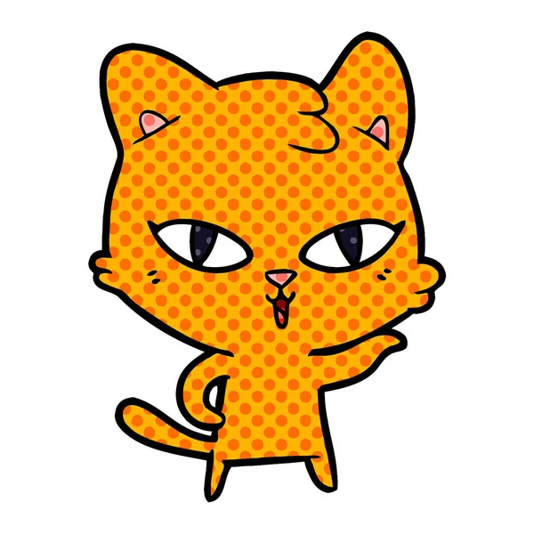 Vector Illustration Cartoon Cat — Stock Vector