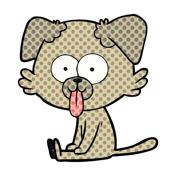 karikatür oturma köpek yapışkanlık dışarı dil ile