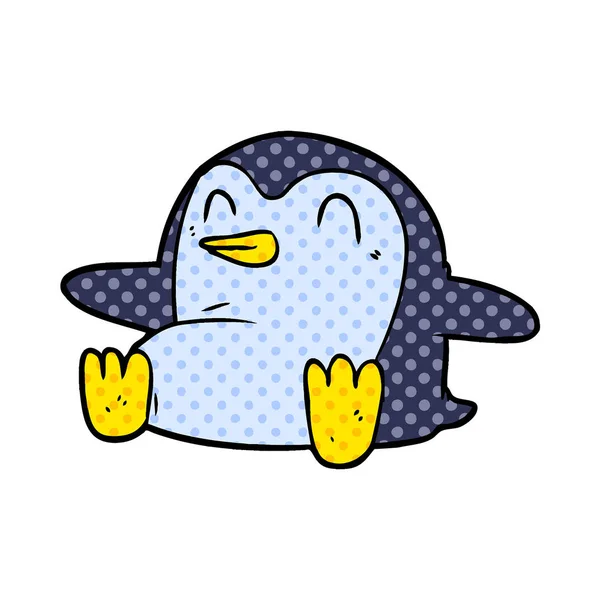快乐卡通企鹅的矢量插画 — 图库矢量图片