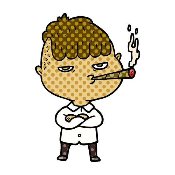 vektör çizim karikatür adam Sigara