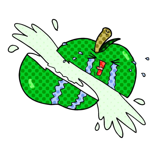 vektör çizim karikatür dilimlenmiş elma