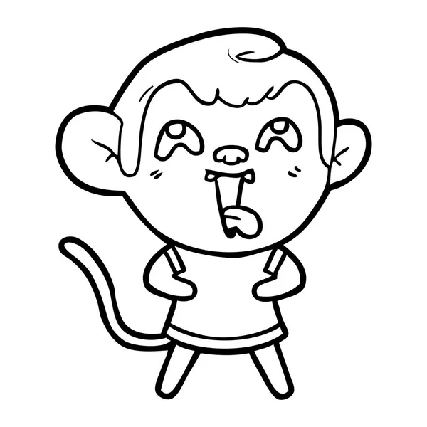 Vectorillustratie Voor Gek Cartoon Monkey — Stockvector