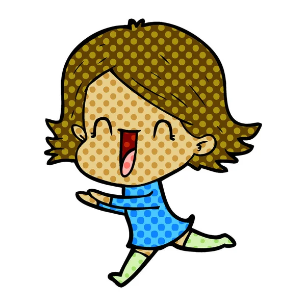 vektör çizim karikatür mutlu kadın