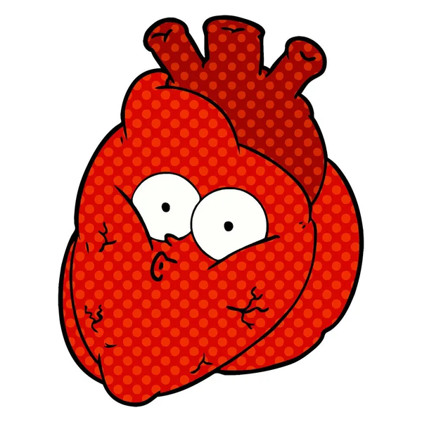 Vector Ilustración Dibujos Animados Corazón Curioso — Archivo Imágenes Vectoriales