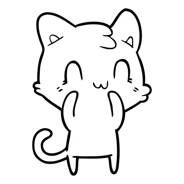 Vektorillustration Cartoon Happy Cat — Stock vektor