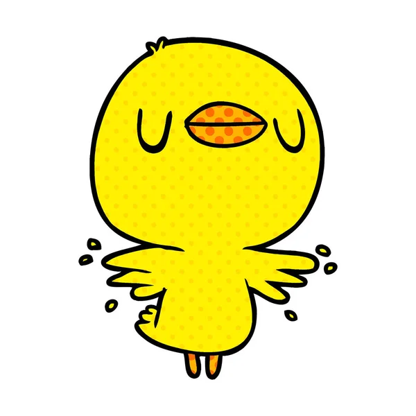 Schattige Cartoon Chick Fladderende Vleugels — Stockvector