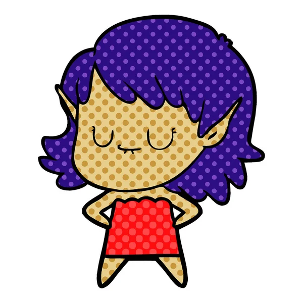 mutlu karikatür elf kızı