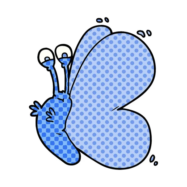Komik karikatür kelebek vektör çizim