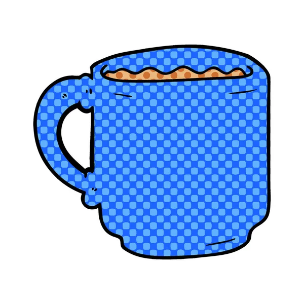 Vektorillustration Tecknad Kaffe Mugg — Stock vektor