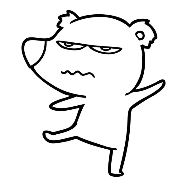 Annoyed Bear Cartoon Pointing — Stock Vector