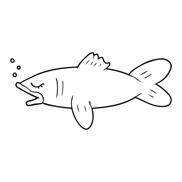 Vektorová Ilustrace Kreslených Ryb — Stockový vektor