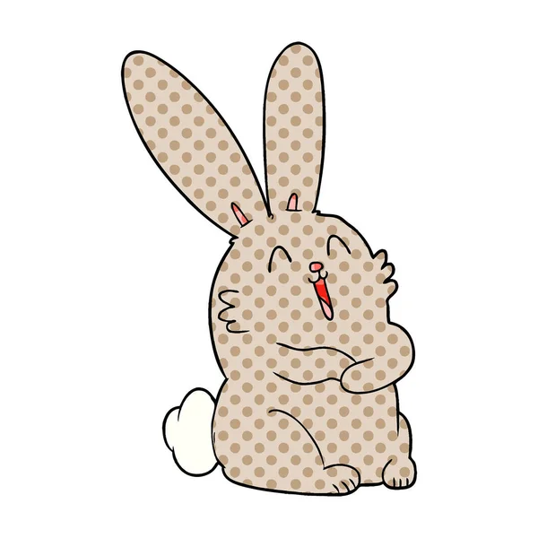 Dessin Animé Rire Lapin Lapin — Image vectorielle