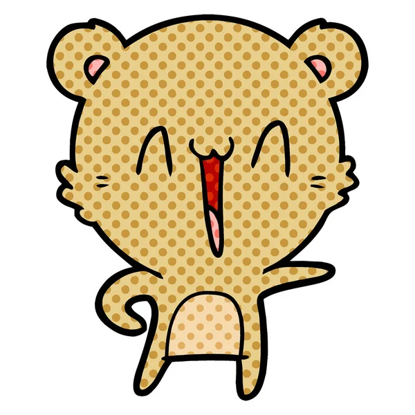 幸せなクマ漫画のベクトル イラスト — ストックベクタ