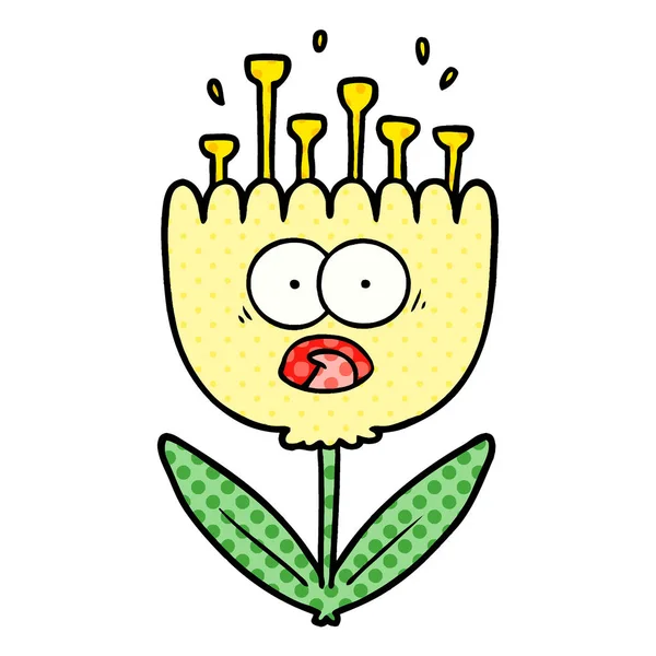 vektör çizim karikatür şok çiçek