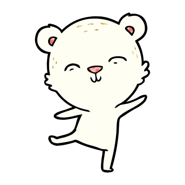 Glücklicher Cartoon Eisbär Tanzt — Stockvektor