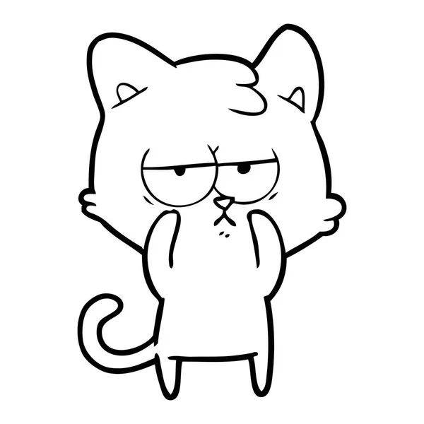 Vektor Illustration Der Gelangweilten Cartoon Katze — Stockvektor