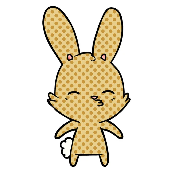 Vectorillustratie Van Nieuwsgierig Bunny Cartoon — Stockvector