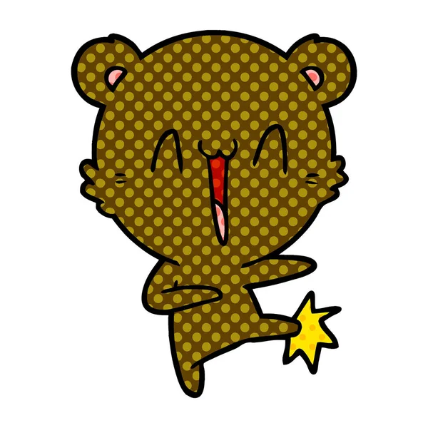 Ilustração Vetorial Desenhos Animados Urso Feliz —  Vetores de Stock